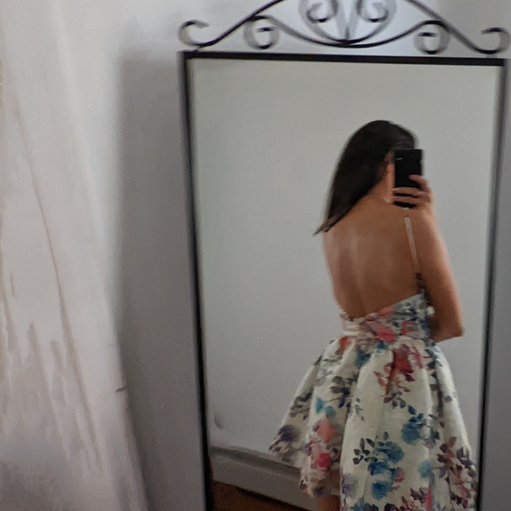 Designer Floral Backless Dress - Picture 8 of 16